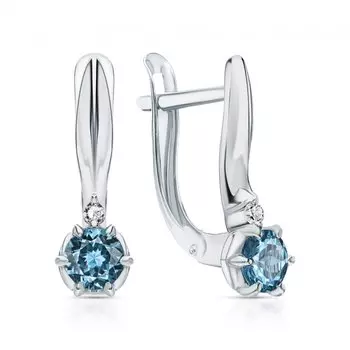 Серебряные серьги с фианитами и топазами