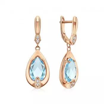 Серебряные серьги с фианитами и топазами