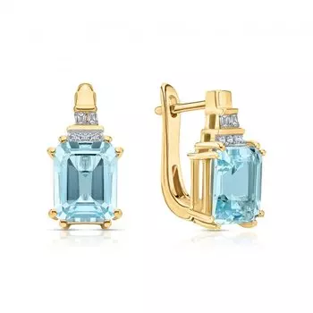 Серебряные серьги с фианитами и топазами