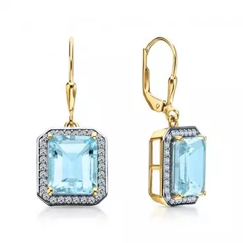 Серебряные серьги с фианитами и топазами