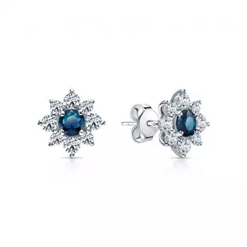 Серебряные серьги с фианитами и топазами