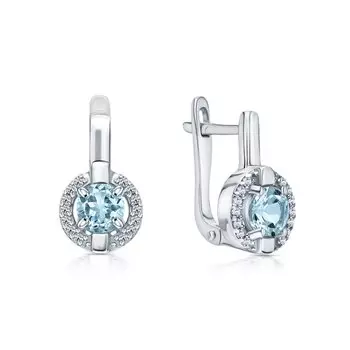 Серебряные серьги с фианитами и топазами