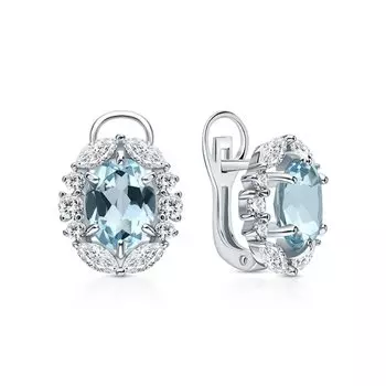 Серебряные серьги с фианитами и топазами
