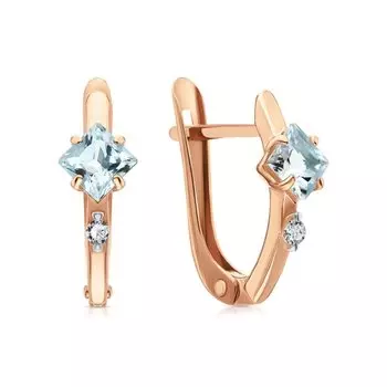 Серебряные серьги с фианитами и топазами природными