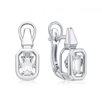 Серебряные серьги с горным хрусталем