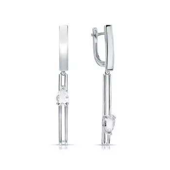 Серебряные серьги с горным хрусталем природным