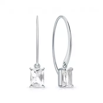 Серебряные серьги с горными хрусталями природными