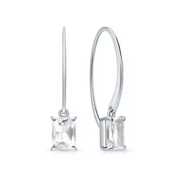 Серебряные серьги с горными хрусталями природными