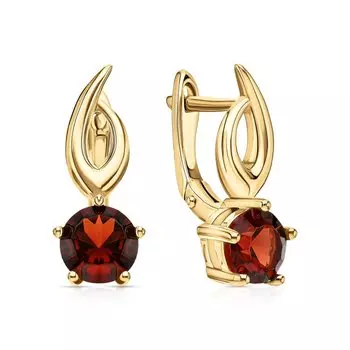 Серебряные серьги с гранатами природными