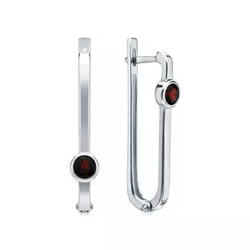Серебряные серьги с гранатами природными