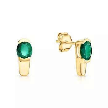 Серебряные серьги с изумрудами природными