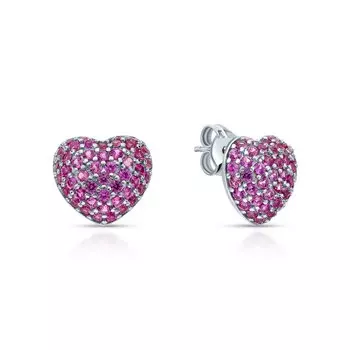 Серебряные серьги с корундом