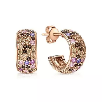 Серебряные серьги с корундом и фианитами