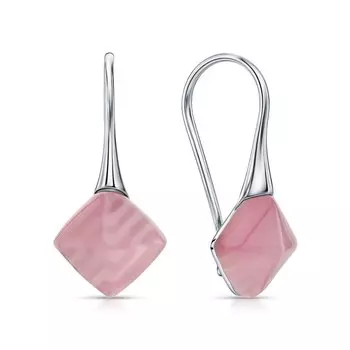 Серебряные серьги с кошачьим глазом синтетическим