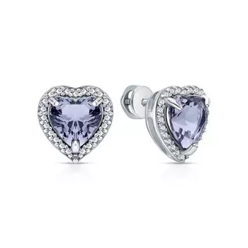 Серебряные серьги с кварцами природными