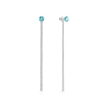 Серебряные серьги с кварцами природными