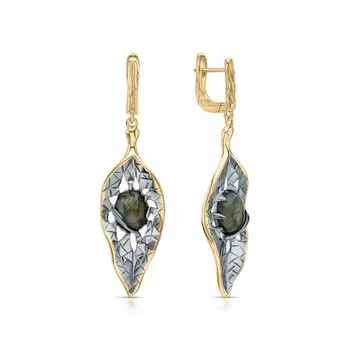 Серебряные серьги с лабрадоритами