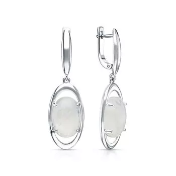 Серебряные серьги с лунным камнем