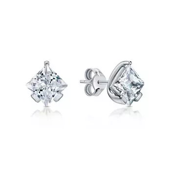 Серебряные серьги с муассанитами