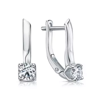 Серебряные серьги с муассанитами