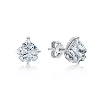 Серебряные серьги с муассанитами