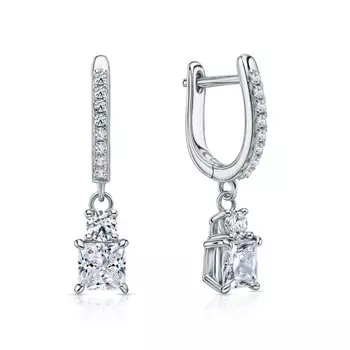 Серебряные серьги с муассанитами