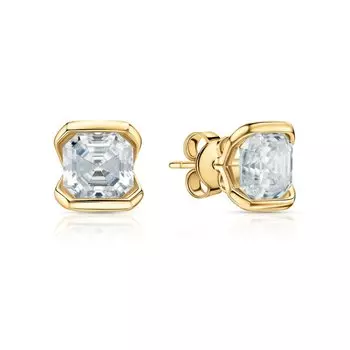 Серебряные серьги с муассанитами