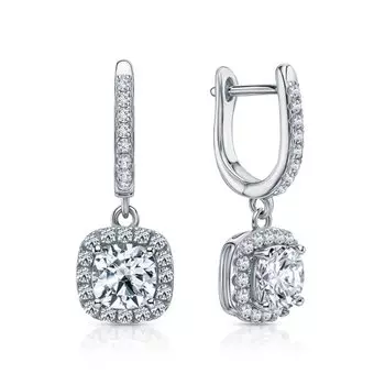 Серебряные серьги с муассанитами