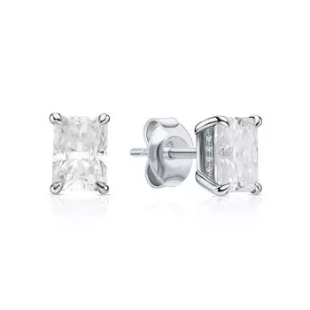 Серебряные серьги с муассанитами