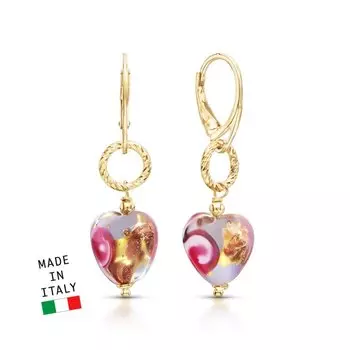 Серебряные серьги с муранским стеклом