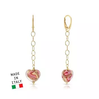 Серебряные серьги с муранским стеклом