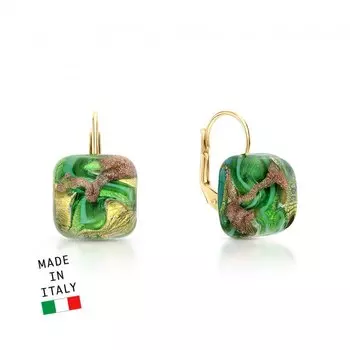 Серебряные серьги с муранским стеклом