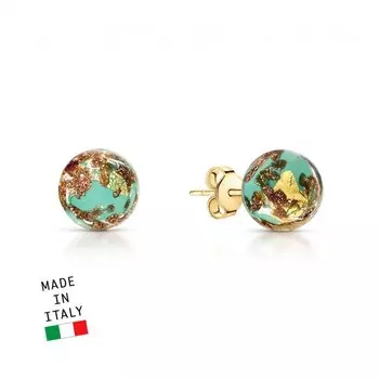 Серебряные серьги с муранским стеклом