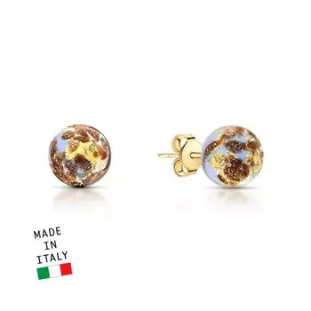 Серебряные серьги с муранским стеклом