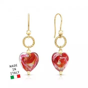 Серебряные серьги с муранским стеклом