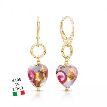 Серебряные серьги с муранским стеклом