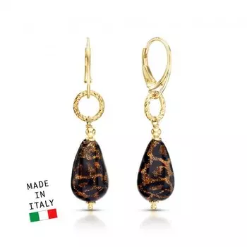 Серебряные серьги с муранским стеклом