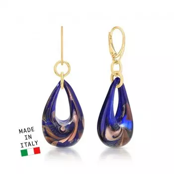 Серебряные серьги с муранским стеклом