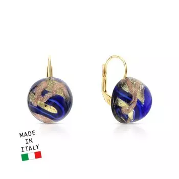 Серебряные серьги с муранским стеклом