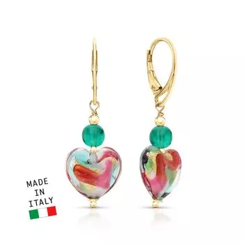 Серебряные серьги с муранским стеклом