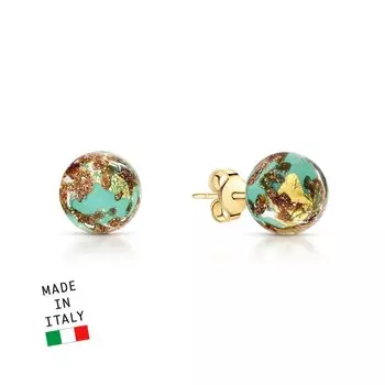 Серебряные серьги с муранским стеклом