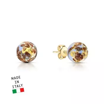 Серебряные серьги с муранским стеклом