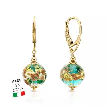 Серебряные серьги с муранским стеклом