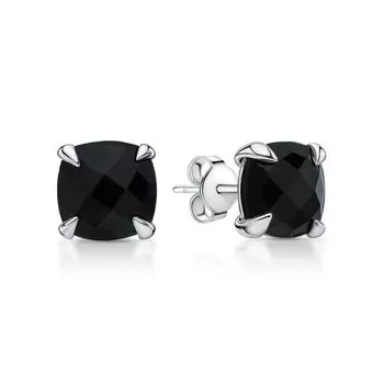 Серебряные серьги с ониксом