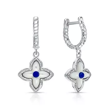 Серебряные серьги с перламутром природным