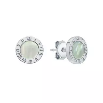 Серебряные серьги с перламутром природным