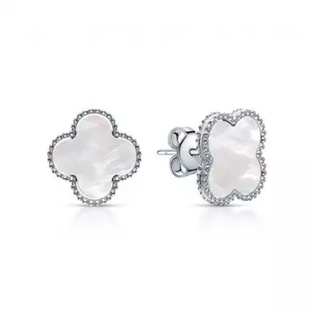 Серебряные серьги с перламутром природным