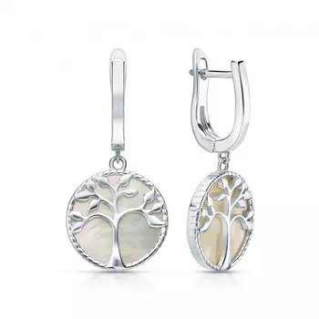 Серебряные серьги с перламутром природным