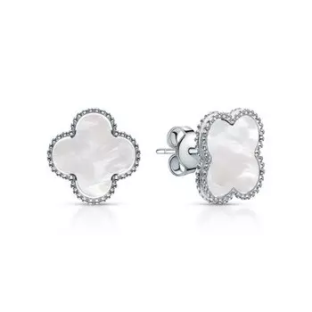 Серебряные серьги с перламутром природным