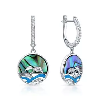 Серебряные серьги с перламутром природным